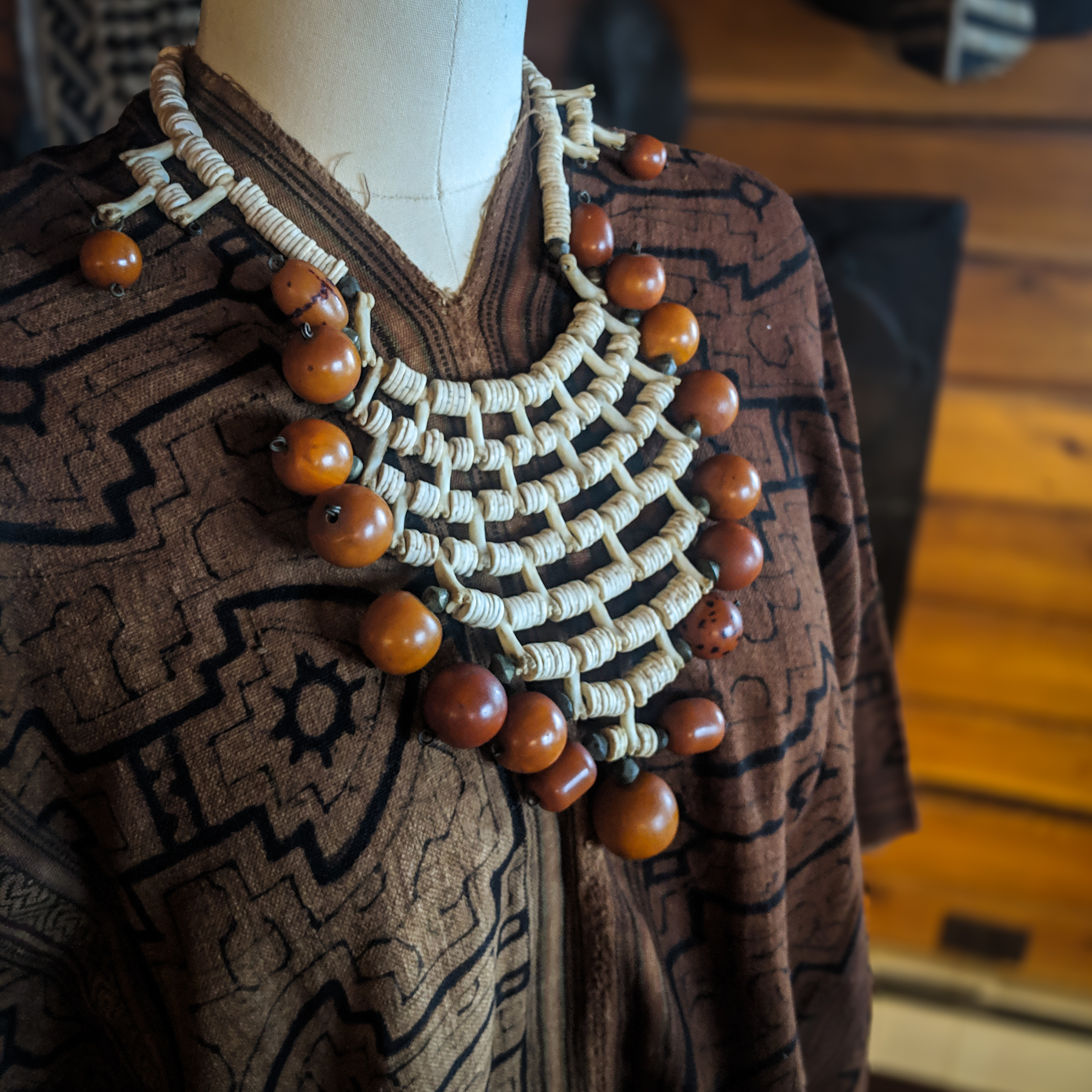 Mystery necklace on a mannequin